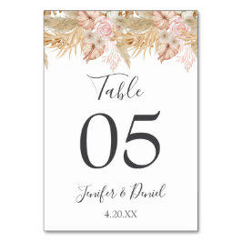 Dekoration der neutralen Palme und Pampas-Blume Ho Tischnummer