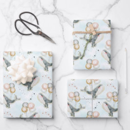 Dekoration der niedlichen Aquarelltiere Geschenkpapier Set