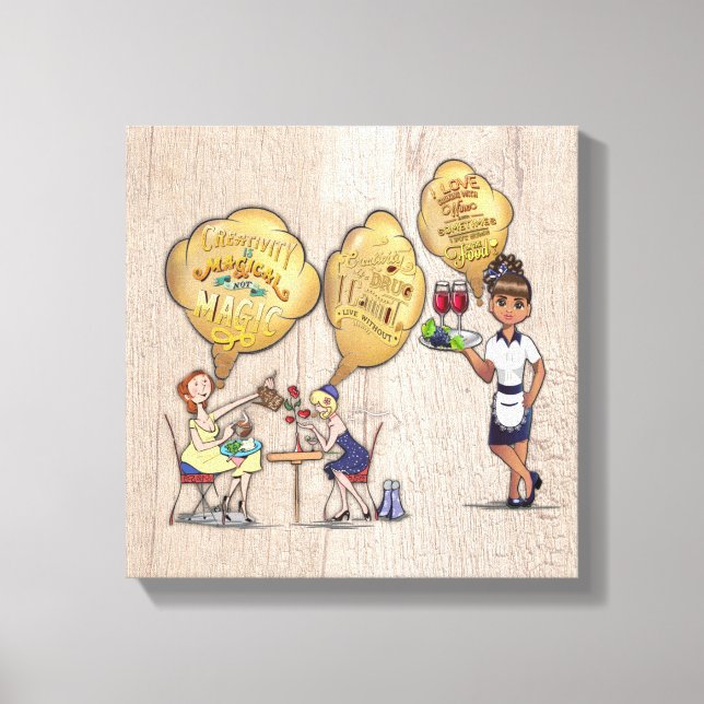 Dekoration der niedlichen Kaffeestube Leinwanddruck (Vorderseite)