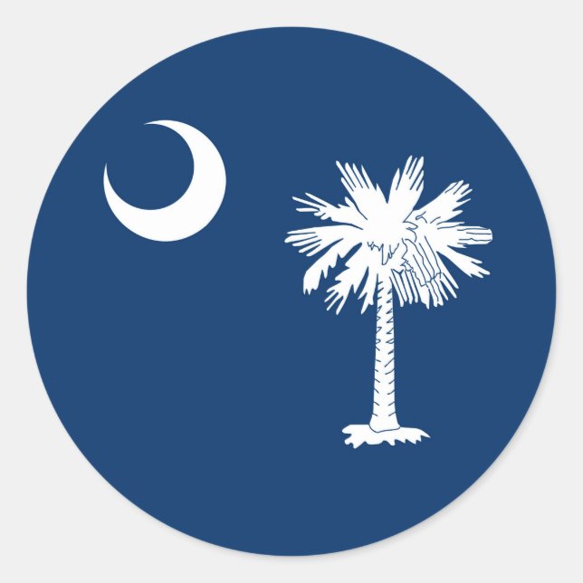 Dekoration der Staatsflagge von South Carolina Runder Aufkleber (Vorderseite)