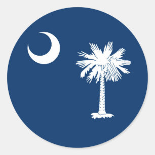 Dekoration der Staatsflagge von South Carolina Runder Aufkleber