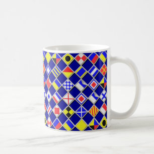 Dekoration der überprüften Nautical Signal Flags Kaffeetasse