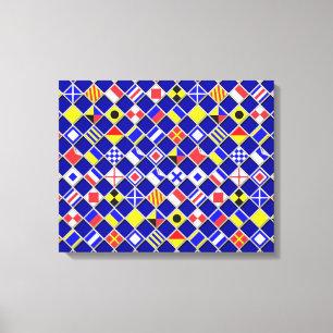 Dekoration der überprüften Nautical Signal Flags Leinwanddruck