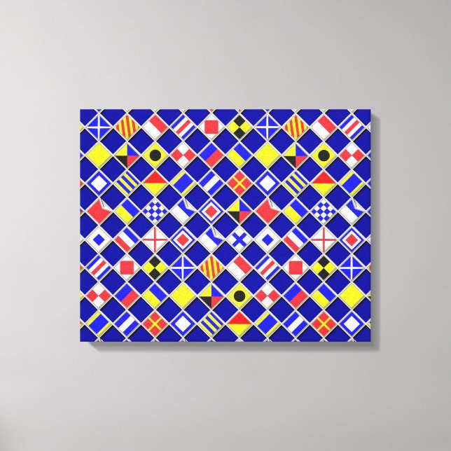 Dekoration der überprüften Nautical Signal Flags Leinwanddruck (Vorderseite)