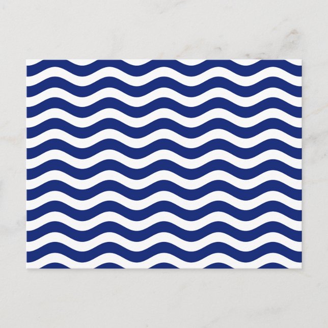Dekoration der Wavy Navy Stripes Postkarte (Vorderseite)