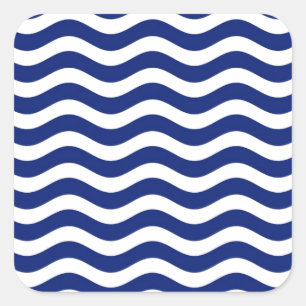 Dekoration der Wavy Navy Stripes Quadratischer Aufkleber