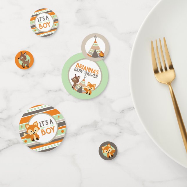 Dekoration der Woodland Camper Teepee Fox Babydusc Konfetti (Gruppe)