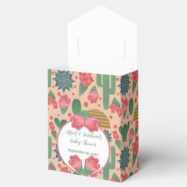 Dekoration der Wüste Blush Pink Blumendusche Geschenkschachtel (Geöffnet)