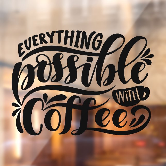 Dekoration des Cafés  Fensteraufkleber (Blatt 2)