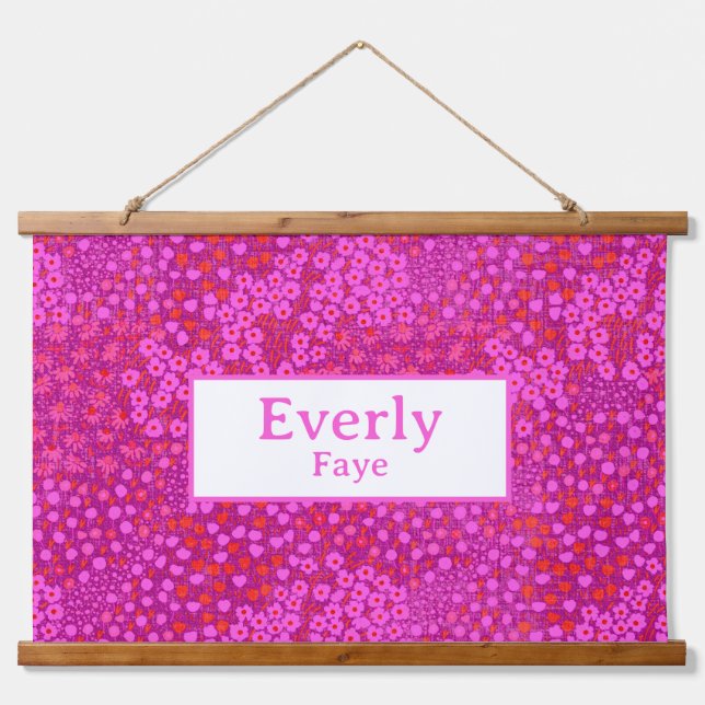 Dekoration des Kinderzimmer für Babymädchen in Hot Wandteppich Mit Holzrahmen (Vorne)