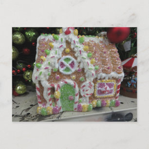Dekoration des Lebkuchenhauses Postkarte
