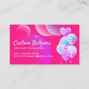 Dekoration des Pink Balloons Event Party Planers Visitenkarte