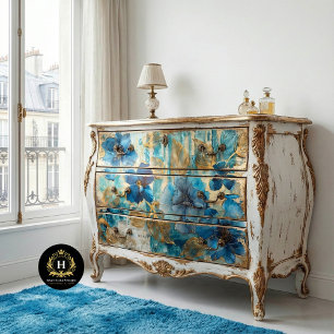 Dekoration für blaue und goldene Botanische Hochze Seidenpapier