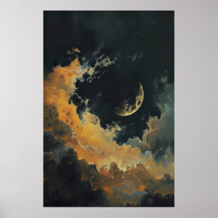Dekoration für die Wand mit Mond und Sternen, Dunk