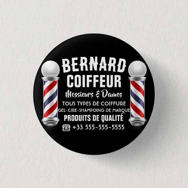Dekoration für Friseursalon Button (Vorderseite)