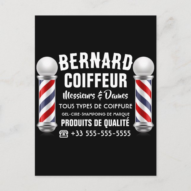 Dekoration für Friseursalon Postkarte (Vorderseite)