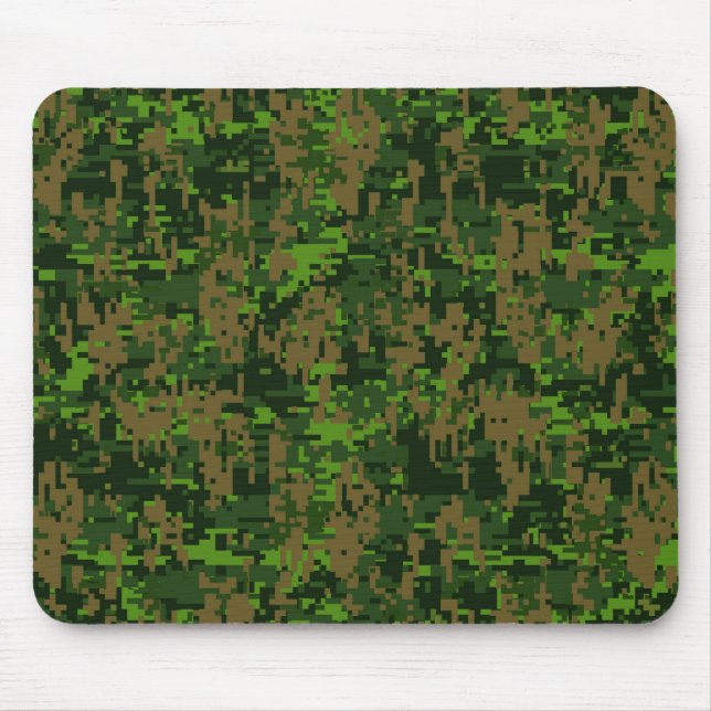 Dekoration im Holzstil: Digital Green Camouflage Mousepad (Vorne)