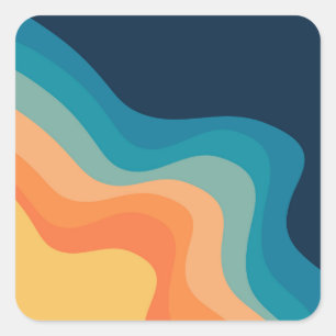 Dekoration im Retrostil Quadratischer Aufkleber