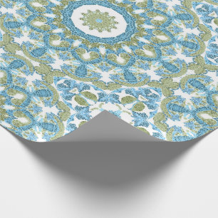 Dekoration in blau-grün, weiß geschenkpapier