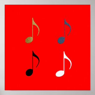Dekoration mit 4 Musiknoten