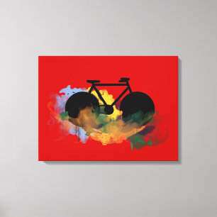 Dekoration mit schwarzem Fahrrad im urbanen Stil Leinwanddruck