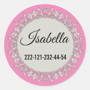 Dekoration niedliche zauberhafte beige Blumendekor Runder Aufkleber