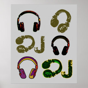 Dekoration von coolen DJ-Kopfhörern