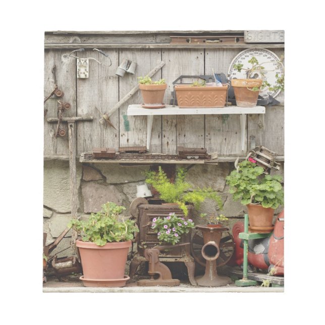 Dekorationen auf Holzzaun, Katalina, Notizblock (Vorderseite)