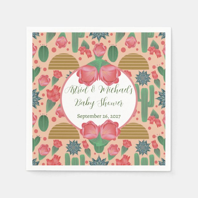 Dekorationen der Duschkabine in Wüstenrot, Rosa Serviette (Vorderseite)