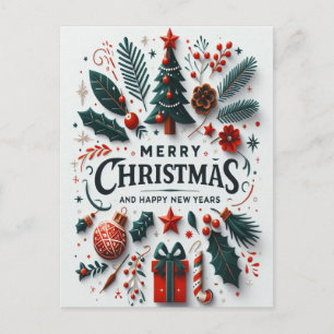 Dekorationen wie Schneeflocken Postkarte