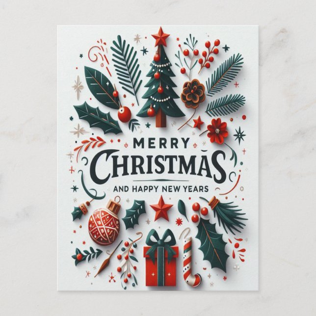 Dekorationen wie Schneeflocken Postkarte (Vorderseite)