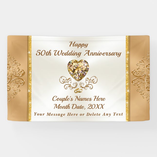 Dekorationen zum goldenen Jahrestag, 50. Jahrestag Banner (Horizontal)