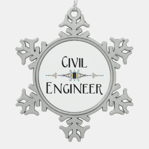 Dekorationslinie des zivilen Ingenieurs Schneeflocken Zinn-Ornament