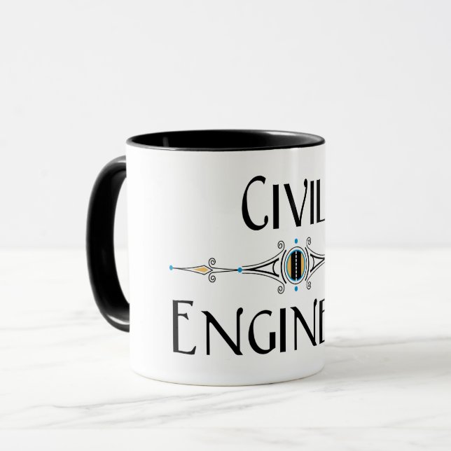 Dekorationslinie des zivilen Ingenieurs Tasse (Vorderseite Links)