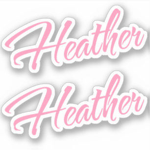 Dekorationsname des Heather in Rosa x2-Aufkleber Aufkleber