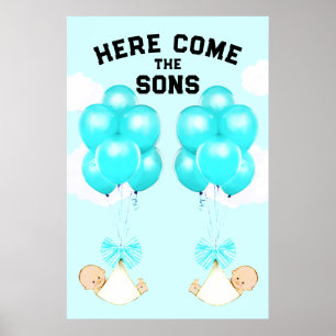 Dekorationsposter für Baby Shower für Zwillinge Ju Poster