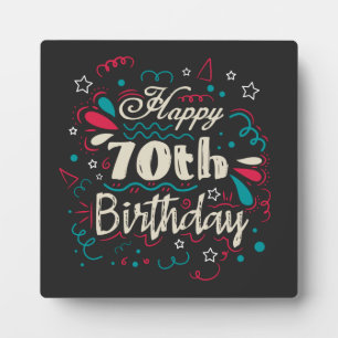 Dekorativ 70. Geburtstag Fotoplatte