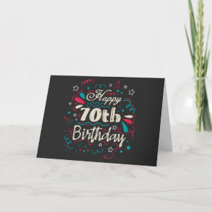 Dekorativ 70. Geburtstag Karte