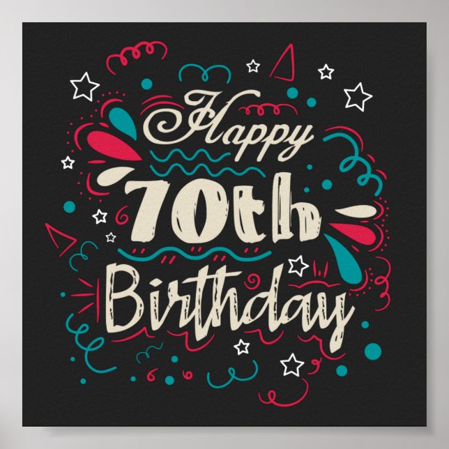Dekorativ 70. Geburtstag Poster (Vorne)