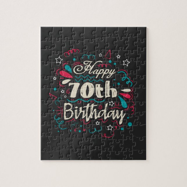 Dekorativ 70. Geburtstag Puzzle (Vertikal)