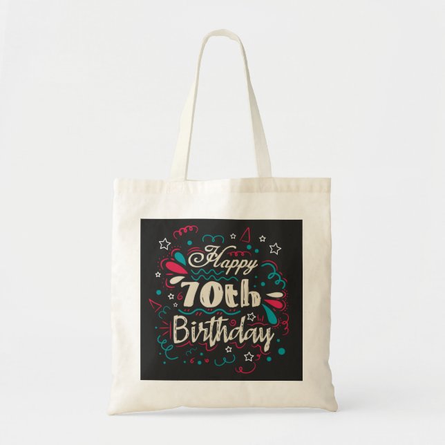 Dekorativ 70. Geburtstag Tragetasche (Vorne)