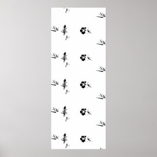 Dekorativ, dunkelgrau, Holzkohlensymbol Poster