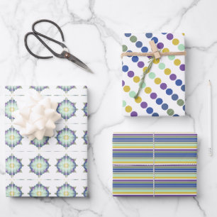 Dekorativ Gemustert Künstlerisch Geschenkpapier Set