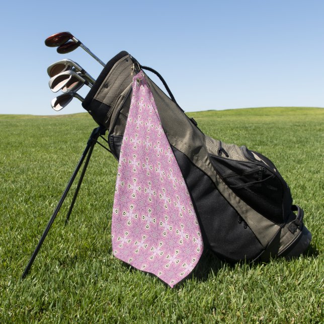 Dekorativ lila gemustert  golfhandtuch (Gras)