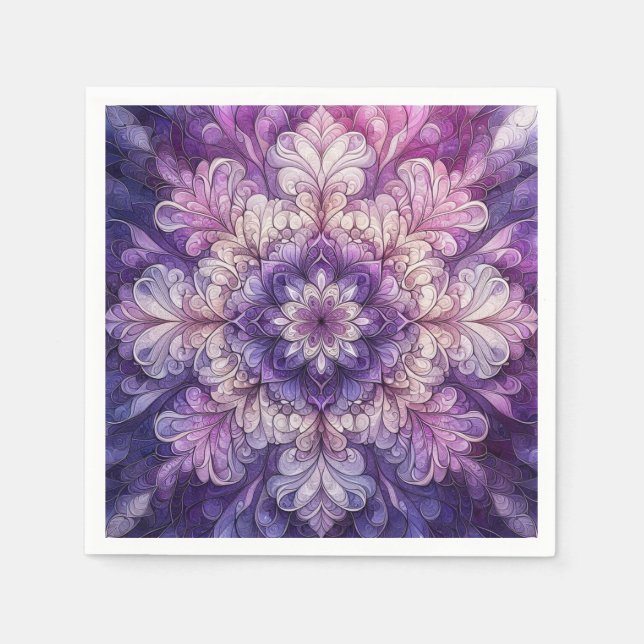 Dekorativ Lila Serviette (Vorderseite)