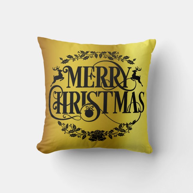 Dekorativ Merry Chrstmas Throw Kissen (Vorderseite)