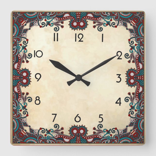 dekorativ quadratische wanduhr (Vorderseite)