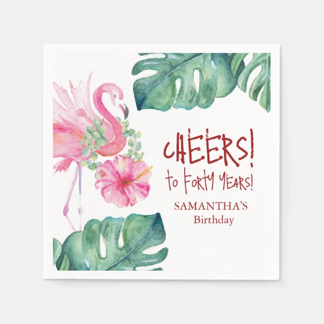 Dekorativ rosa Flamingo Papier Napkins Serviette (Vorderseite)