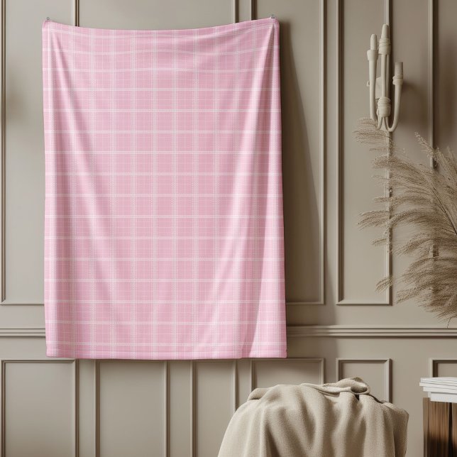 Dekorativ rosa Kariert und Dots Blanket Stilvoll Fleecedecke (Decorative Pink Plaid and Dots Blanket Stylish)