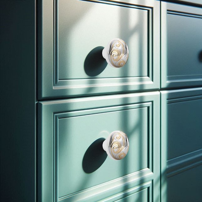 Dekorativ Silber und Gold Metallic Shiny Orb Keramikknauf (Von Creator hochgeladen)